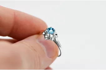 Вінтаж Каблучка Аквамарин Стерлінгове срібло 925 vrc004s